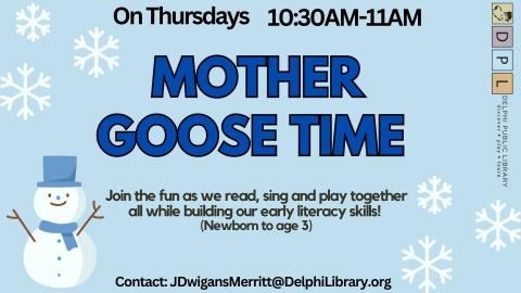 Mother Goose 2024. at 10:30AM in the Program Room. 