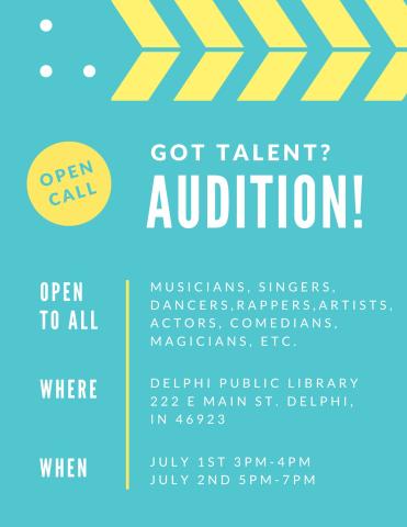Delphi's Got Talent Audition Day Two. July 2nd 5PM-7PM