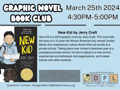 Graphic Novel Book Club March 25th 4:30-5PM