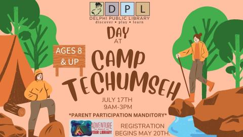 DPL Day at Camp Tecumseh. July 17th. Registration and Parent Registration Manditory. 