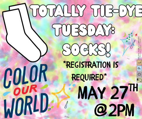 tie dye Tuesday summer reading youth 2025