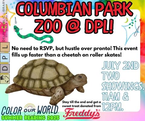 Columbian Park Zoo at DPL 11AM and 2PM
