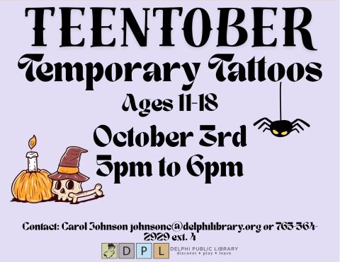 Teentober Temporary Tattoos