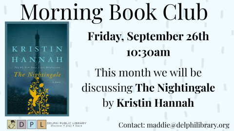 Program poster, book cover with event details,  September 26th, 10:30 am