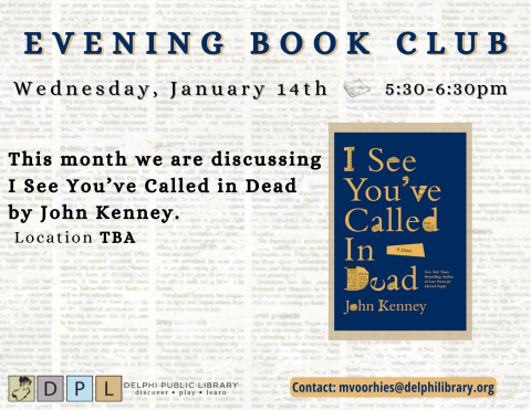 Newsprint background with meeting information