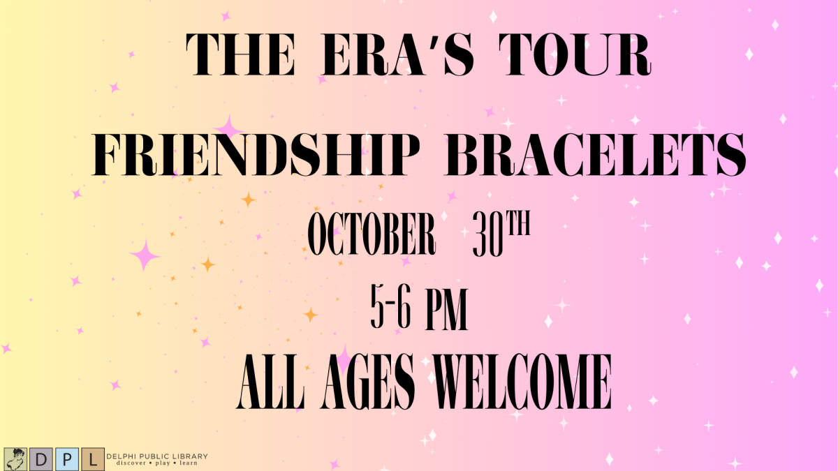 The Eras Tour: Friendship Bracelets. October 30th 5-6pm All ages welcome