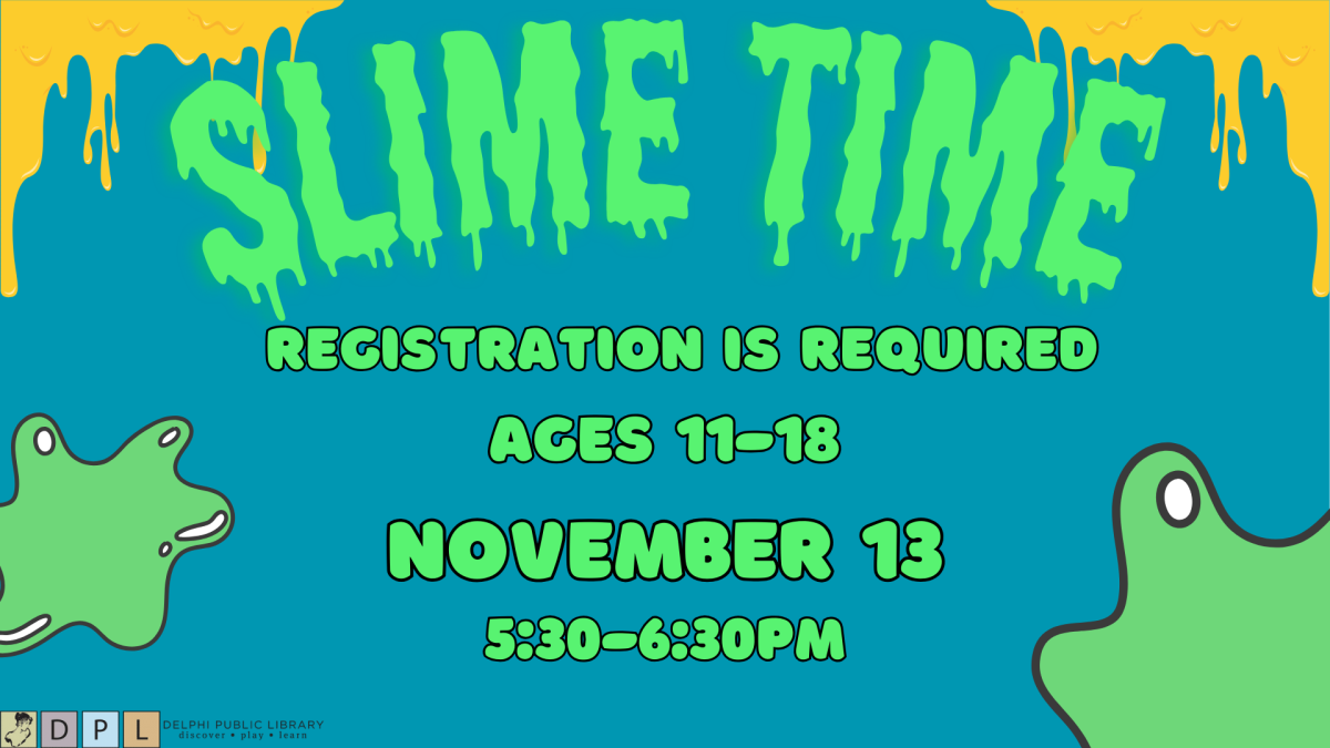 Slime Time, Registration Required, Ages 11-18 November 13th, 5:30pm to 6:30pm