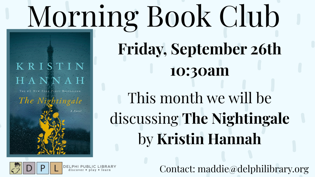 Program poster, book cover with event details,  September 26th, 10:30 am